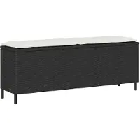 vidaXL havebænk med hynde 110x30x40,5 cm polyrattan sort