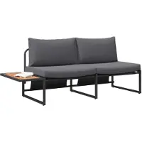 vidaXL Havemøbelsofa med pude Antracit 200,5 x 70 x 85,5 cm Stål