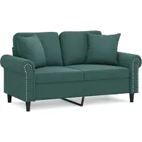 vidaXL 3-Personers Sofa Med Pyntepuder Velour - 120 cm / Mørkegrøn