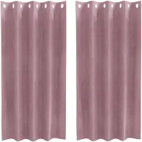 vidaXL Mørklægningsgardiner 2 Stk. Fløjl - Mørk pink / 140 X 175 cm / With eyelets
