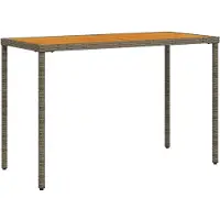 vidaXL havebord med top i akacietræ 115x54x74 cm polyrattan grå
