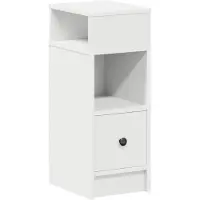 vidaXL sengebord med skuffe 25x31x66 cm hvid