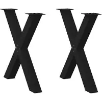 vidaXL spisebordsben X-formet 2 stk. sort 80x(72-73) cm stål