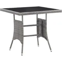 vidaXL havebord 80x80x74 cm polyrattan grå