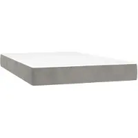 vidaXL springmadras med pocketfjedre medium 120x200x20 cm fløjl lysegrå
