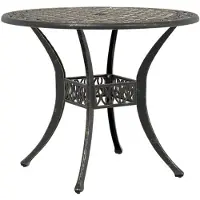 vidaXL havebord Ø90x75 cm støbt aluminium bronzefarvet