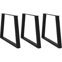 vidaXL spisebordben V-formet 3 stk. sort 90 x (72-73,3) cm stål