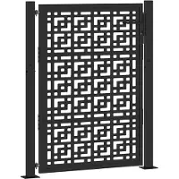 vidaXL havelåge sort 100x125 cm stål krydsdesign