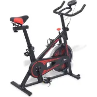 vidaXL motionscykel med pulssensor sort og rød