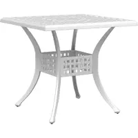 vidaXL havebord 80x80x75 cm støbt aluminium hvid