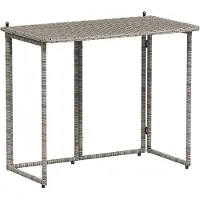 vidaXL foldbart havebord 90x51x75 cm polyrattan grå