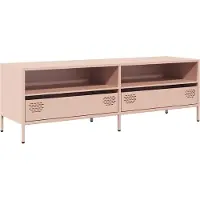 vidaXL tv-bord 135x39x43,5 cm koldvalset stål lyserød