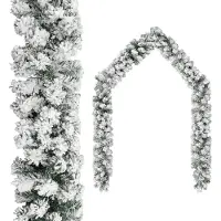 vidaXL juleguirlande med puddersne 10 m PVC grøn