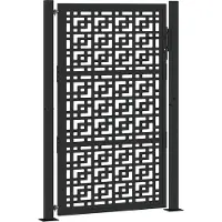 vidaXL havelåge sort 100x150 cm stål krydsdesign