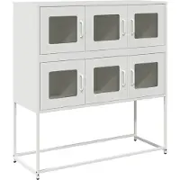 vidaXL Skænk 100,5x39x107 Cm Koldvalset Stål - Hvid