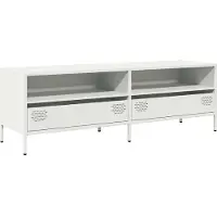 vidaXL tv-bord 135x39x43,5 cm koldvalset stål hvid