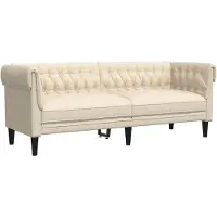 vidaXL 3-personers chesterfieldsofa hør