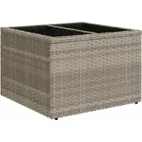 vidaXL Havebord 55x55x37 Cm Polyrattan Og Akacie - Lysegrå / pe rattan