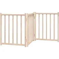 vidaXL hundelåge 3 paneler 150 cm foldbar massivt gran