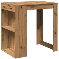 vidaXL barbord 102x70x103,5 cm konstrueret træ gammelt trælook