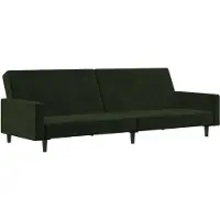 vidaXL 2-Personers Sovesofa Fløjl - Mørkegrøn / Med armlæn