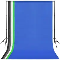 vidaXL fotostudieudstyr med 5 farvede kulisser og justerbar ramme
