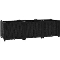vidaXL Højbed Polypropylen - Sort / 120 x 40 x 38 cm