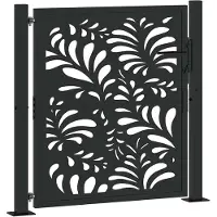 vidaXL havelåge sort 100x100 cm stål bølgedesign