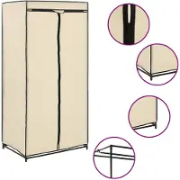 vidaXL klædeskab 75x50x160 cm cremefarvet