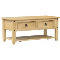 vidaXL Sofabord Med Skuffer Corona 100x48x45 Cm Massivt Fyrretræ
