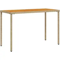 vidaXL havebord med top i akacietræ 115x54x74 cm polyrattan beige