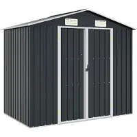 vidaXL Haveskur 205x129x183 Cm Galvaniseret Stål - Antracitgrå