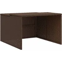 vidaXL garage til robotplæneklipper 86x90x52/57 cm polyrattan brun