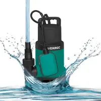 Vonroc Dykpumpe - pumpe - 750W | 14000l/t - med flyder & Termisk Beskyttelse | max dybde på 7,5 m. | Snavset og rent vand