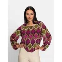 HEINE Bluse khaki / oliven / mørk pink