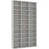 vidaXL cd-reol 102x16x177,5 cm konstrueret træ betongrå