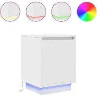 vidaXL Sengeskab med LED-lys Hvid 38x34x50 cm