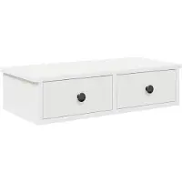 vidaXL væghylde med skuffer 60x28x15 cm konstrueret træ hvid