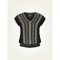 KOROSHI Bluse sort / hvid