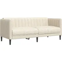 vidaXL 3-Personers Sofa Stof - Creme / 2-sædet