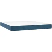 vidaXL springmadras med pocketfjedre medium 180x200x20 cm fløjl mørkeblå
