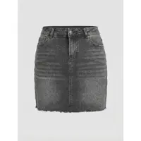 KOROSHI Nederdel black denim