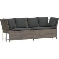 vidaXL Havesofa Med Hynder Polyrattan - Grå / Mørkegrå