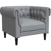 vidaXL Chesterfield-sofastol stof lysegrå