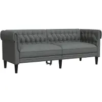 vidaXL 3-personers Chesterfield-sofa stof mørkegrå