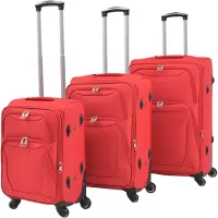 vidaXL softcase-trolleysæt 3 stk. rød