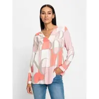 HEINE Bluse taupe / koral / lyserød / hvid