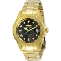 Invicta Herreur 29939 Sort/Gul guldtonet stål Ø37.5 mm