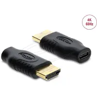 DeLOCK - High Speed - videoadapter - USB-C han til HDMI hun - sort - 4K60 Hz (3840 x 2160) support, DP Alt-tilstand support