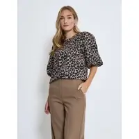 Peppercorn Bluse 'Tyrell' lysebrun / sort / hvid